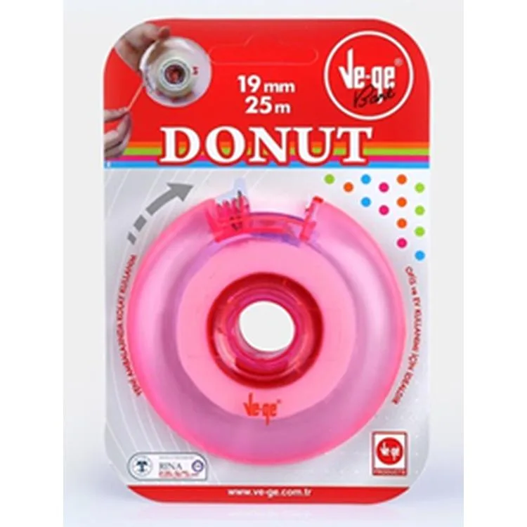 VEGE DONUT GÖRÜNMEZ BANT ŞEFFAF BANT (KESİCİLİ) KESME MAKİNELİ 19mmx25m - TEKLİ