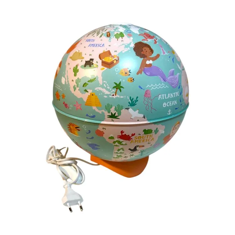 GÜRBÜZ 92256 26 CM IŞIKLI ABAJUR KÜRE DESENLİ MERMAID JOURNEY