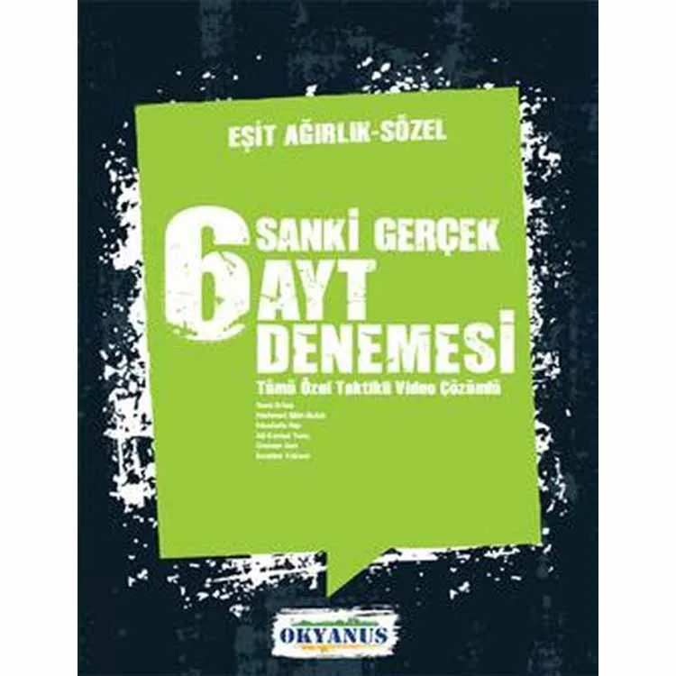 OKYANUS SANKİ GERÇEK AYT EŞİT AĞIRLIK - SÖZEL 6'LI DENEME