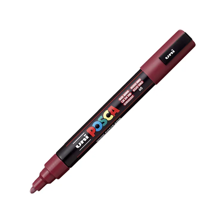 UNİ POSCA SU BAZLI POSTER MARKER 1.8-2.5 ŞARAP KIRMIZI PC-5M