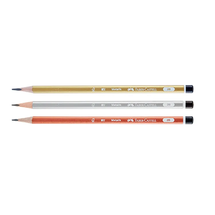 FABER CASTELL ÜÇGEN KURŞUN KALEM 2B METALİK MERCANLI 2160